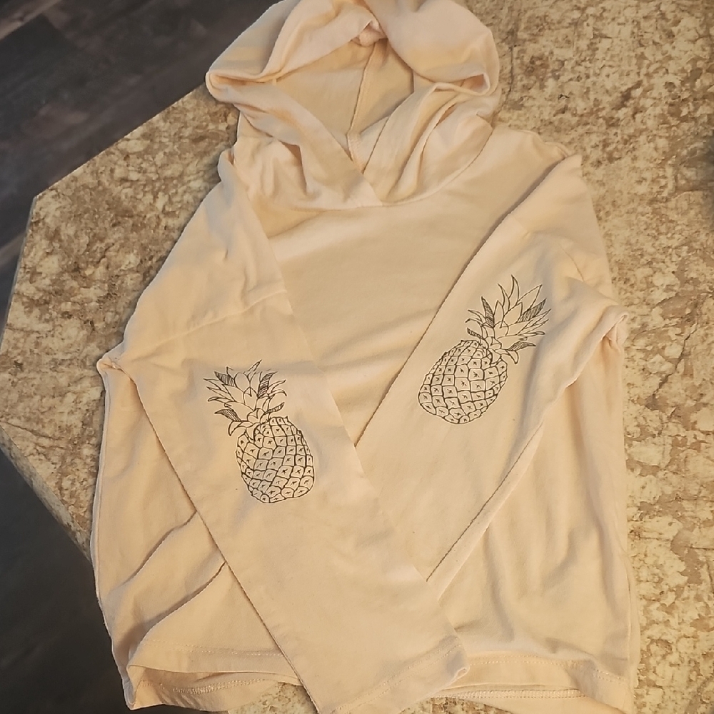 Beige Hoodie with Pineapple Design